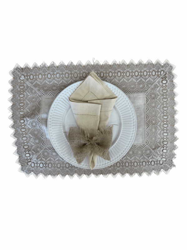 KIT 2 PEÇAS LUGAR AMERICANO LINEN RENDA BEGE 35CM X 50CM ARGIVAI - Imagem 3