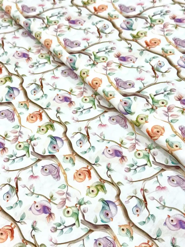 Sacrum cor | Tecidos Digitais, Tricolines e Barrados 53 Visão geral do Tecido Tricoline Digital Mini Birdies 100% algodão D1335 na Sacrum Cor.