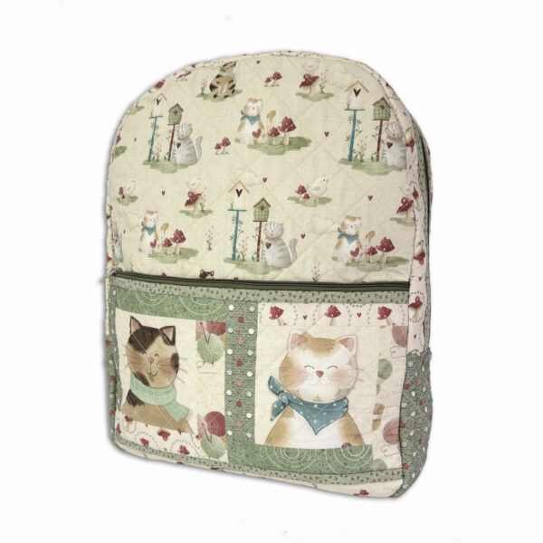PRÉ MOLDADO TRICOLINE - MOCHILA CATS - 100% ALGODÃO - Imagem 3