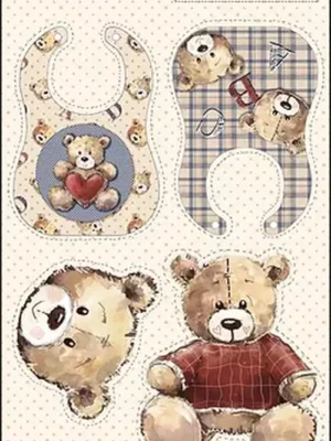 PRÉ MOLDADO PAINEL BABADOR TEDDY BEAR - 100% ALGODÃO