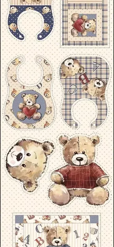PRÉ MOLDADO PAINEL BABADOR TEDDY BEAR - 100% ALGODÃO