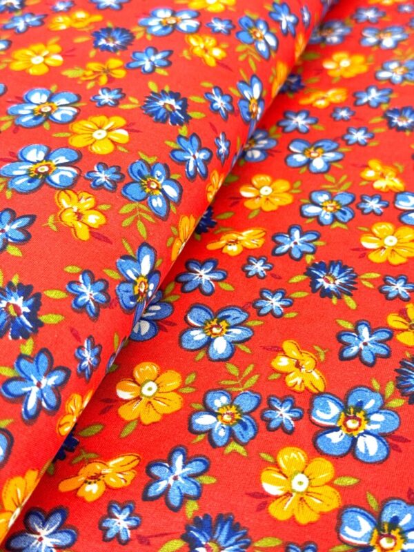 Sacrum cor | Tecidos Digitais, Tricolines e Barrados 55 TRICOLINE CHITINHA - FUNDO VERMELHO - COM01060034