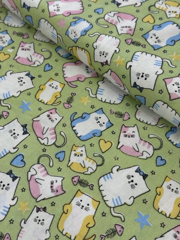 TECIDO TRICOLINE GATO VERDE