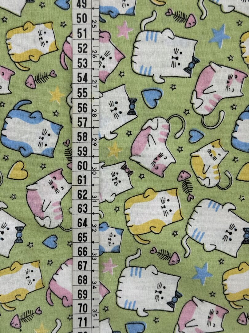 TECIDO TRICOLINE GATO VERDE 2 TECIDO TRICOLINE GATO VERDE - Imagem 2