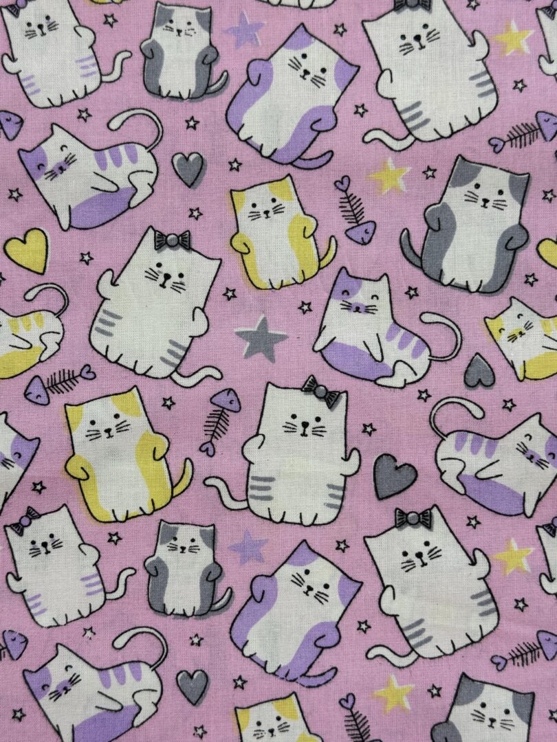 TECIDO TRICOLINE GATO ROSA 4 TECIDO TRICOLINE GATO ROSA - Imagem 4