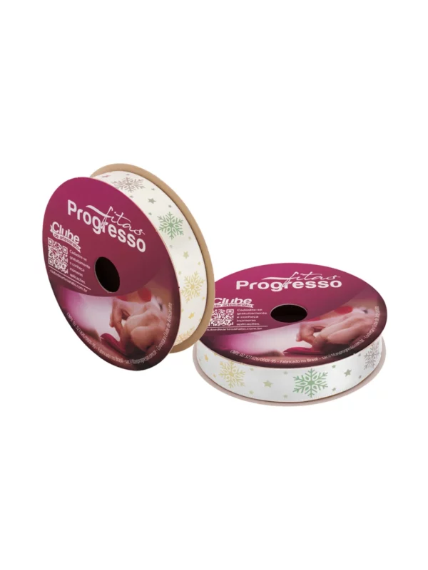 Sacrum cor | Tecidos Digitais, Tricolines e Barrados 20 Fita de Cetim Flocos de Neve Natalina Fitas Progresso 15mm em rolo de 10 metros.