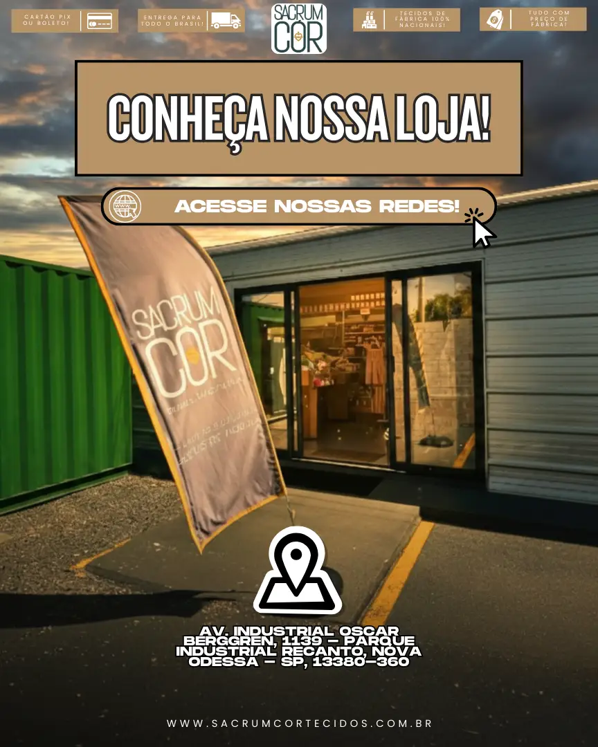 endereco-loja-fisica-nova-odessa-sacrum-cor Localização da loja Sacrum Cor Tecidos em Nova Odessa com endereço e acesso às redes sociais.