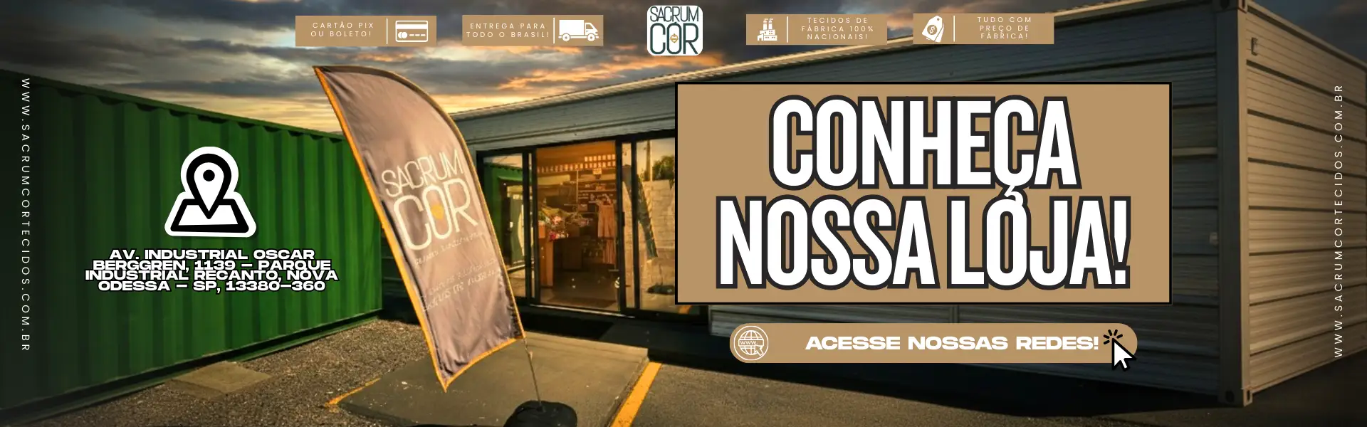 Sacrum cor | Tecidos Digitais, Tricolines e Barrados 6 fachada loja sacrum cor tecidos parque industrial